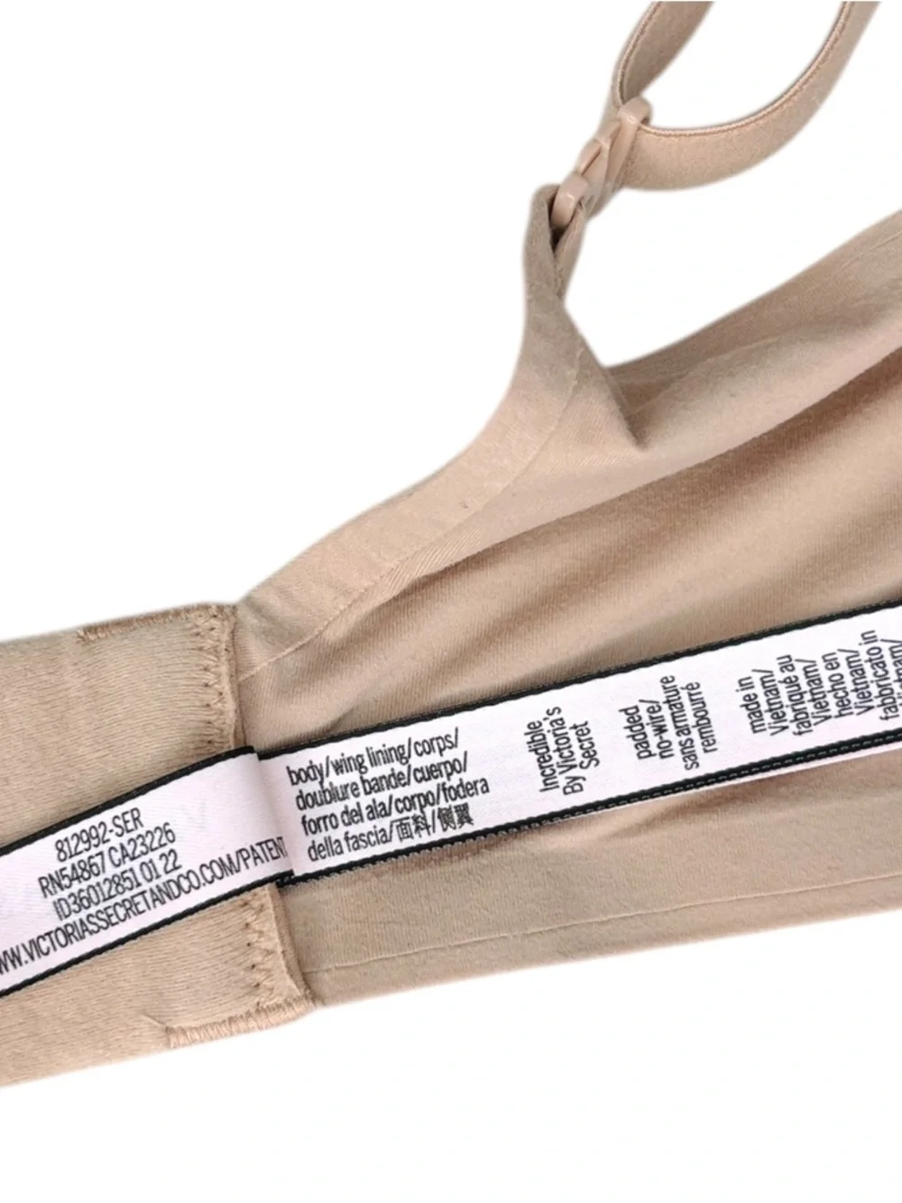 Victoria's Secret Padded No-Wire Bra sz 36DD * Incredible Wireless Beige Nude - Picture 6 of 6